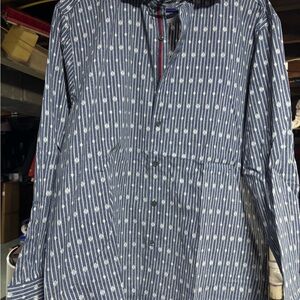 Bugatchi Navy and White Patterned Shirt